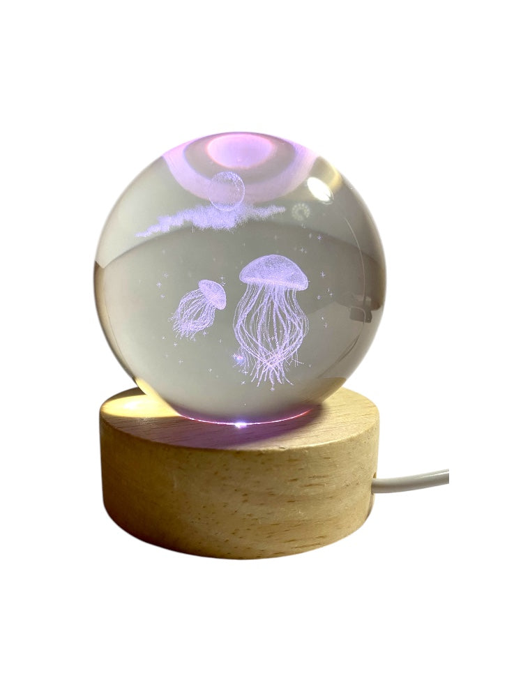 Sfera di cristallo meduse 3D