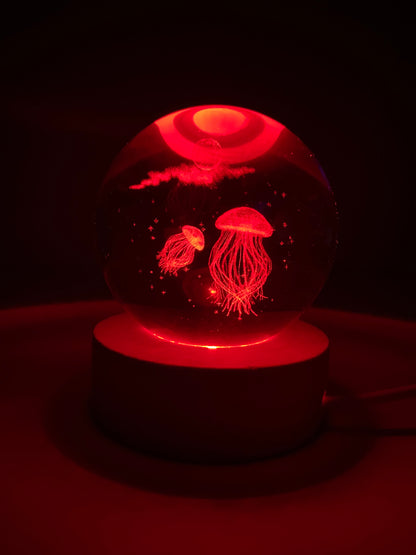 Sfera di cristallo meduse 3D