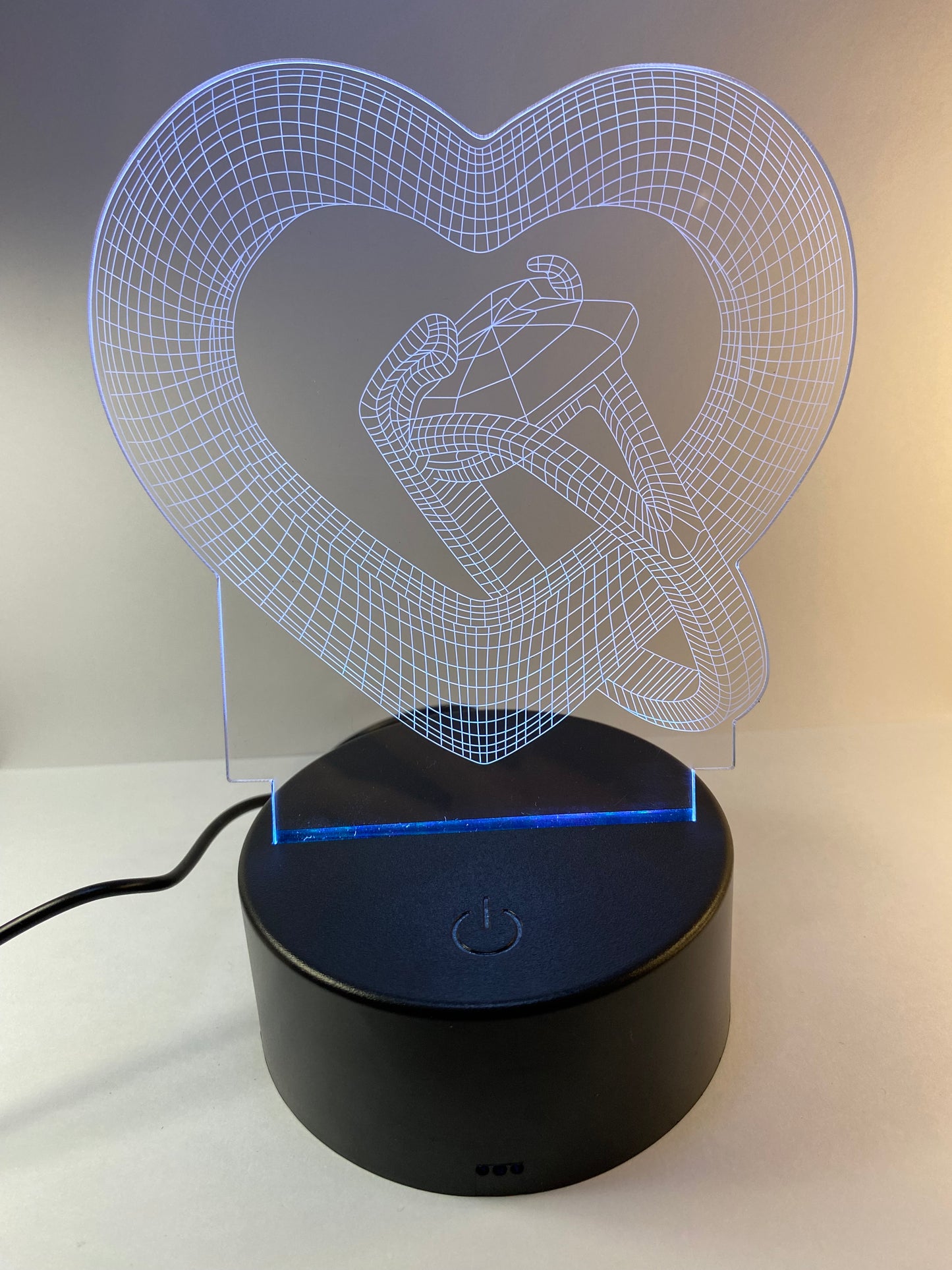 Lampada LED 3D Cuore e Diamante