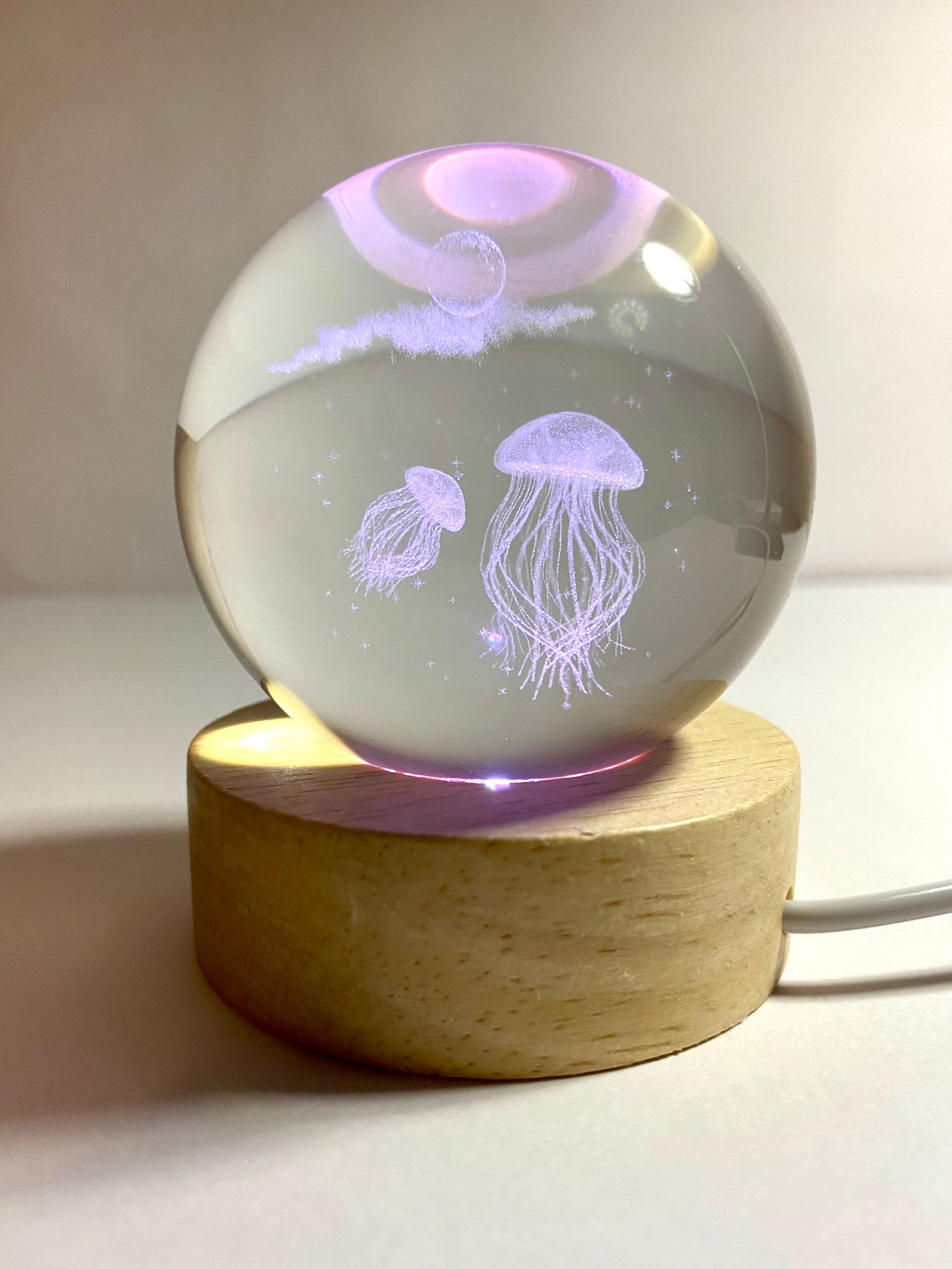 Sfera di cristallo meduse 3D