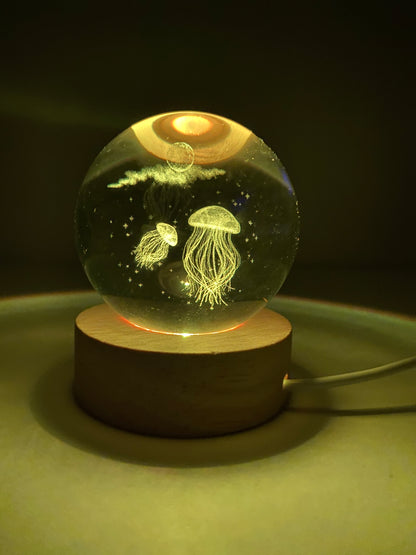 Sfera di cristallo meduse 3D