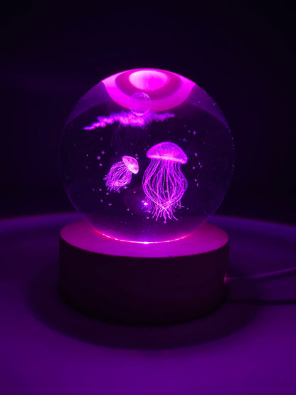 Sfera di cristallo meduse 3D