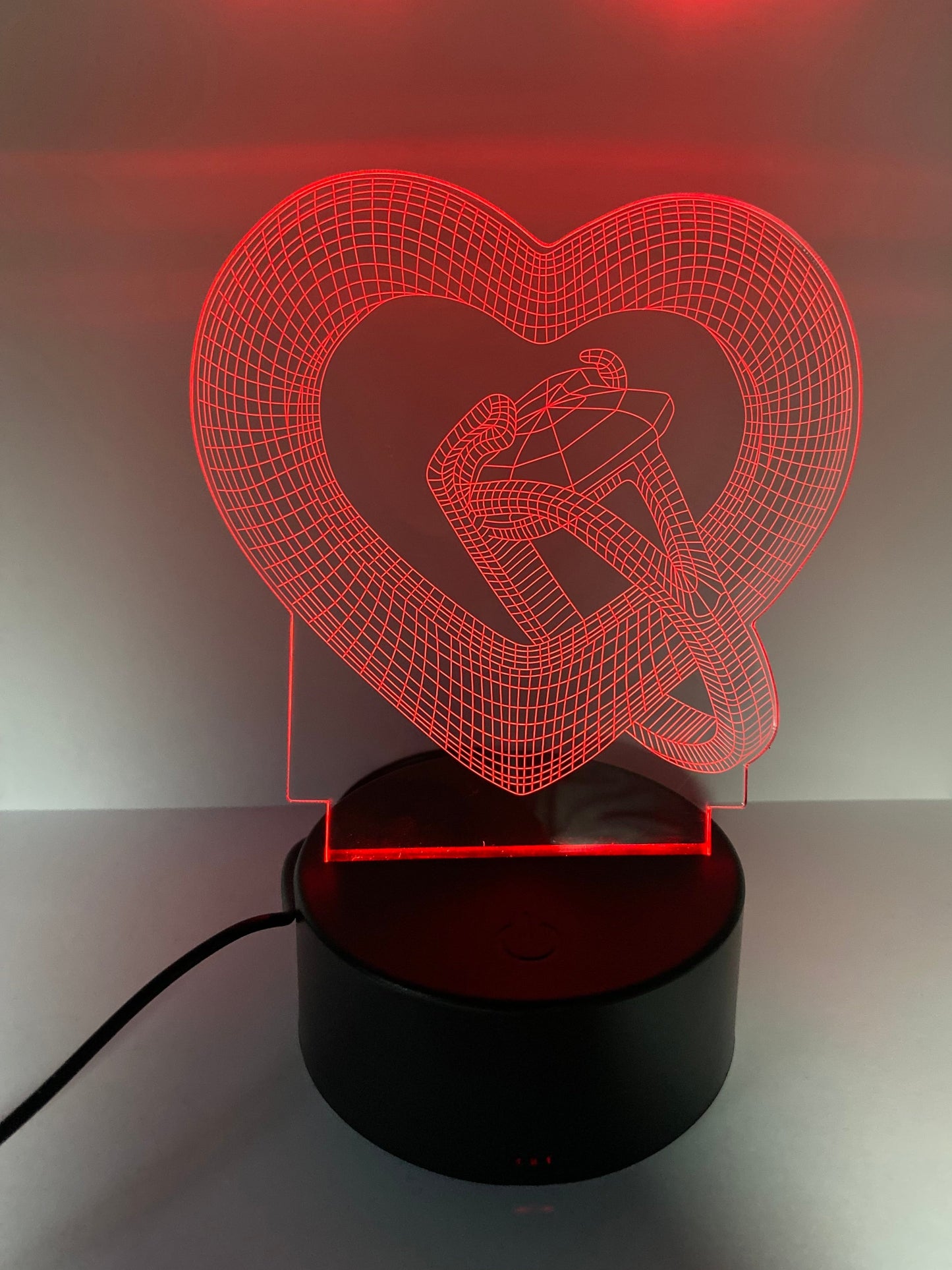 Lampada LED 3D Cuore e Diamante